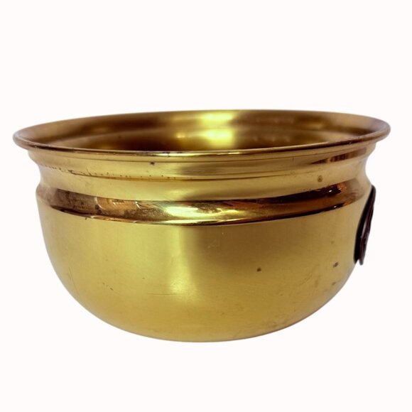 Princess House Brass Indoor Planter Copper Floral Detail Decorative Pot Containe - Picture 3 of 11